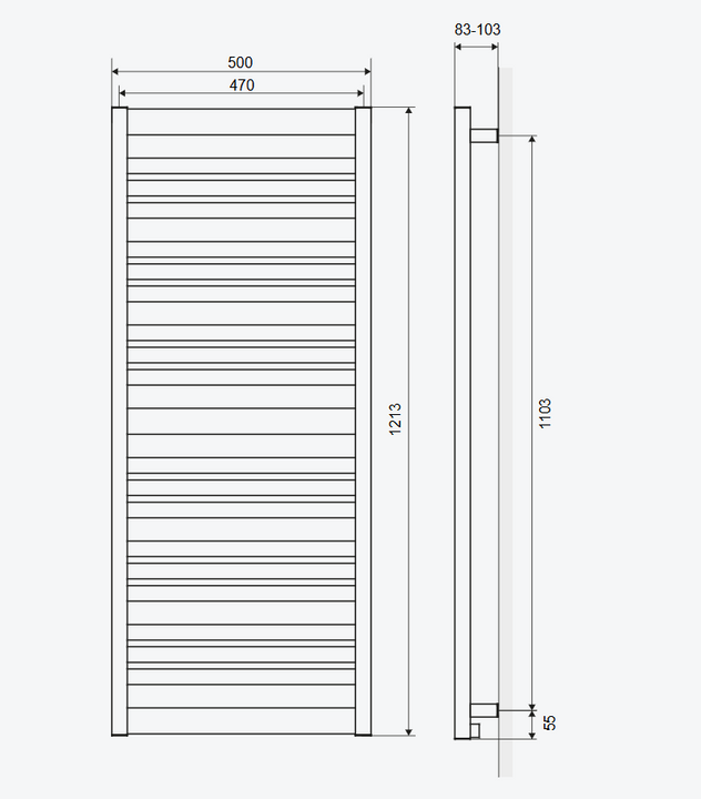 CONTRI GRZEJNIK ŁAZIENKOWY 121x50CM,BIAŁY  MAT GREX.CO121.WH