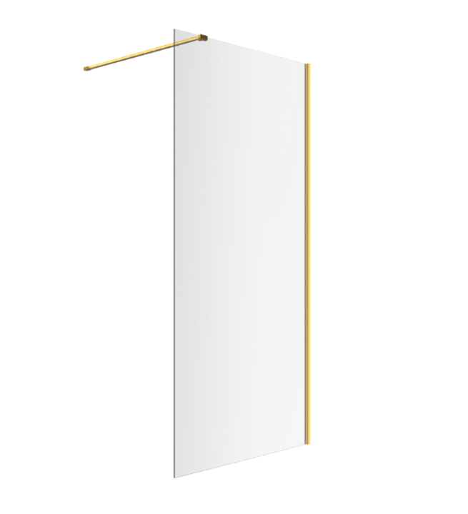 VIDOQ WALK-IN ŚCIANKA PRYSZNICOWA PROSTA 100X200 CM, POWŁOKA CLEAN CONTROL, ZŁOTY SZCZOTKOWANY KAEX.1506.1000.LP.GB
