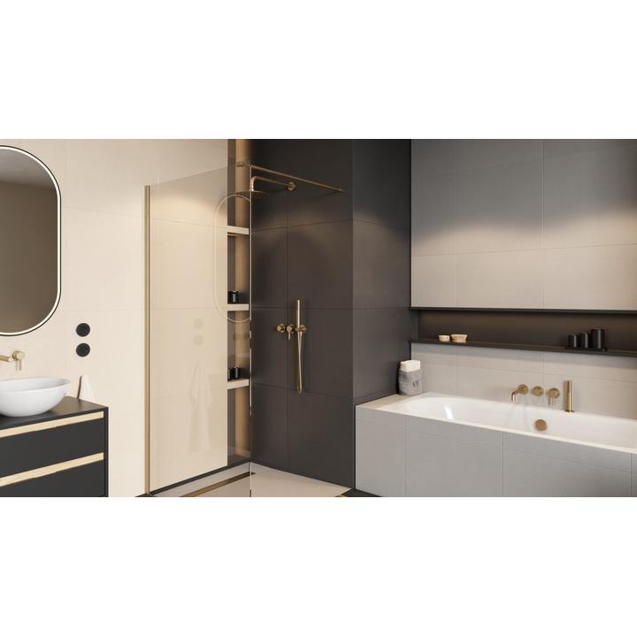 VIDOQ WALK-IN ŚCIANKA PRYSZNICOWA PROSTA 100X200 CM, POWŁOKA CLEAN CONTROL, ZŁOTY SZCZOTKOWANY KAEX.1506.1000.LP.GB
