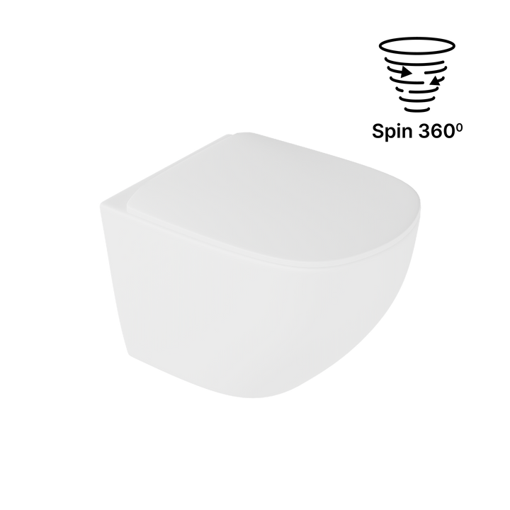 LUQA MISKA WC 48CMWISZĄCA BEZRANTOWA, Z SYSTEMEM SPŁUKIWANIA 360, BIAŁY MAT CEAC.6403.480.WHM