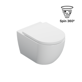 STELLAR MISKA WC 53,5 CM WISZĄCA BEZRANTOWA, Z DESKĄ WOLNOOPADAJĄCĄ, SYSTEM SPŁUKIWANIA SPIN 360, BIAŁY POŁYSK CENL.6603.535.WH