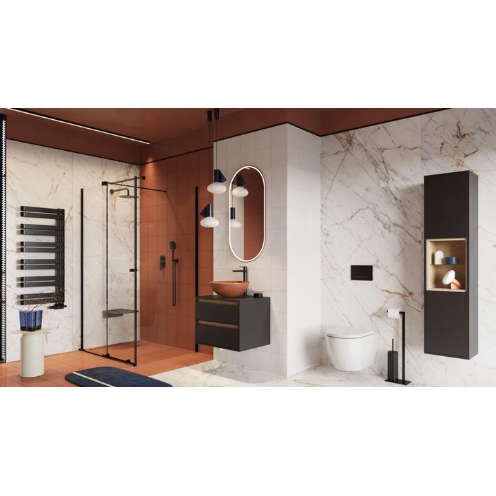 STELLAR MISKA WC 53,5 CM WISZĄCA BEZRANTOWA, Z DESKĄ WOLNOOPADAJĄCĄ, SYSTEM SPŁUKIWANIA SPIN 360, BIAŁY POŁYSK CENL.6603.535.WH