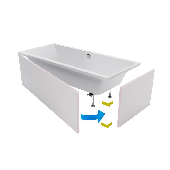 OBUDOWA DO ZABUDOWY PŁYTKAMI WANNY PROSTOKĄTNEJ DO WYMIARÓW 2000 X 900 MM OBEX.P.20X90WH