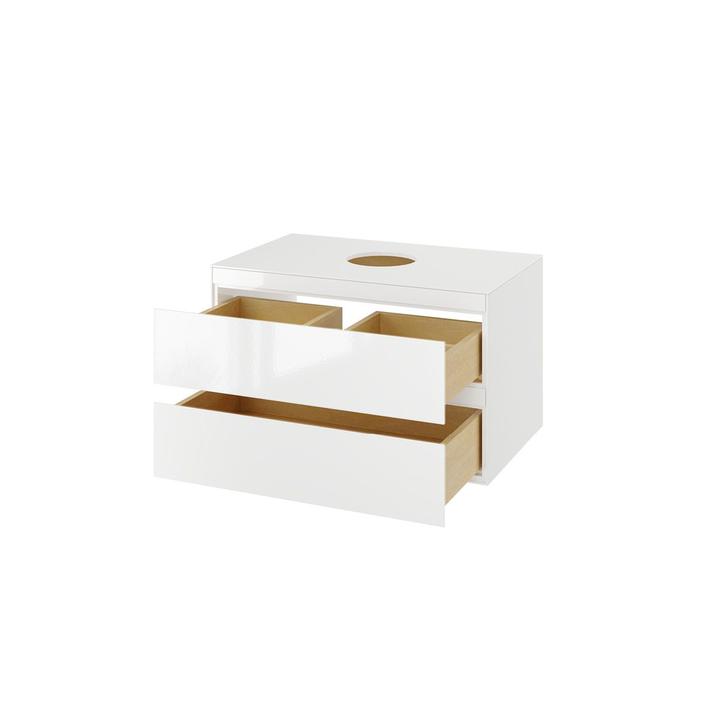 FINLI SZAFKA Z BLATEM 80 BIAŁY POŁYSK 2 SZUFLADY MLEX.1102.800.WHWH