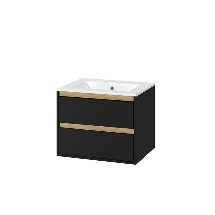 TUTO SZAFKA P/U 60 CZARNY/DĄB 2 SZUFLADY MLEX.0103.600.BKBL