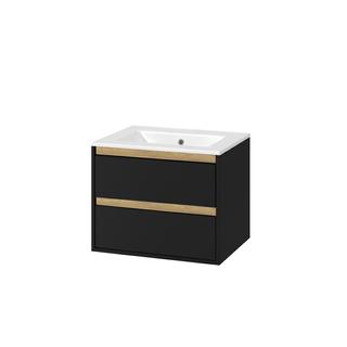 TUTO SZAFKA P/U 80 CZARNY/DĄB 2 SZUFLADY MLEX.0103.800.BKBL