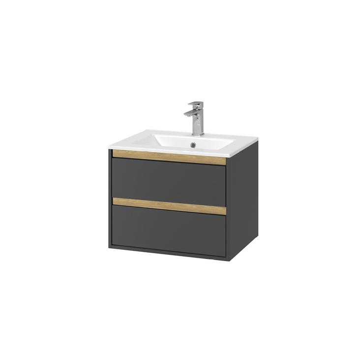 TUTO SZAFKA P/U 80 SZARY/DĄB 2SZUFLADY MLEX.0103.800.GRBL