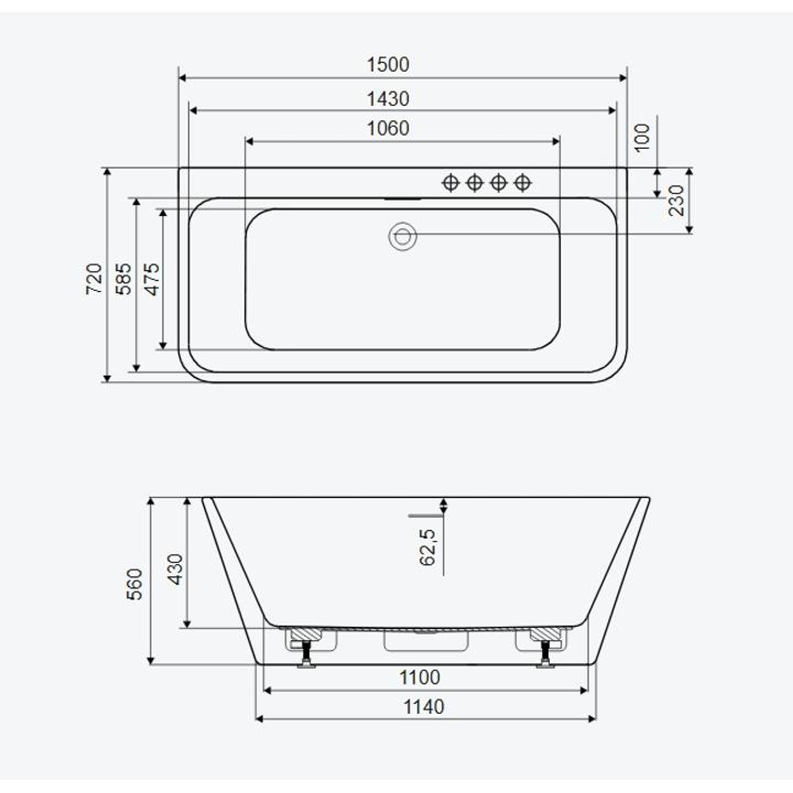 WANNA LILA2.0 CHROMO 4LED 150 PRZYŚCIENNA WAEX.LIL2.LED4150WHP