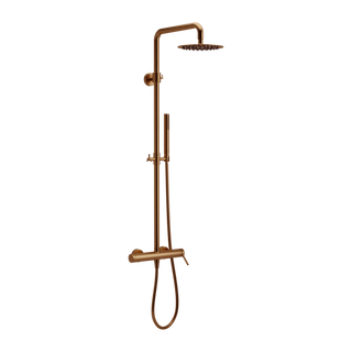 PI ZESTAW PRYSZNICOWY ŚCIENNY Z DESZCZOWNICĄ 25 CM, MIEDZIANY SZCZOTKOWANY AREX.1281CB