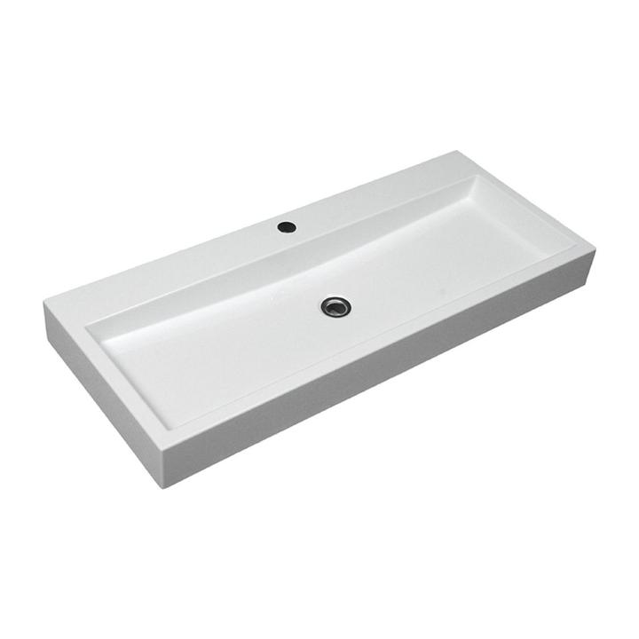 THASOS UMYWALKA NABLATOWA/WISZĄCA MARBLE+, 100X42CM, BIAŁY POŁYSK      THASOS1000BP