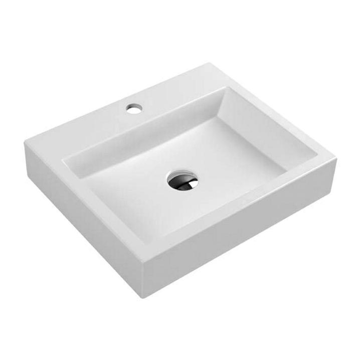 THASOS UMYWALKA NABLATOWA/WISZĄCA MARBLE+, 50X42CM, BIAŁY POŁYSK      THASOS500BP