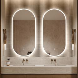 SOME FIUME LUSTRO ŁAZIENKOWE OWALNE 60X120 OŚWIETLENIE LED, MATA GRZEWCZA CTL407-60-120