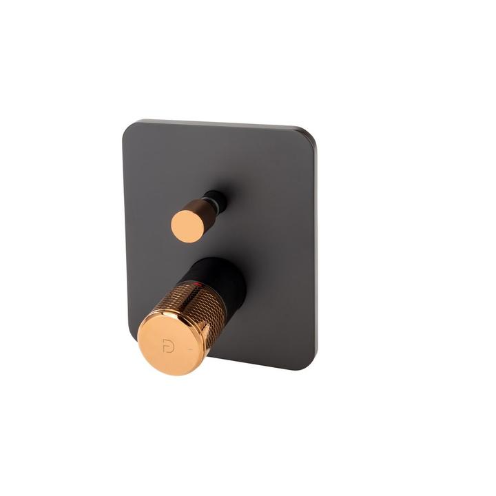 ARDESIA BATERIA NATRYSKOWO - WANNOWA PODTYNKOWA RÓŻOWE ZŁOTO - CZARNY FD1-ARD-7P-25