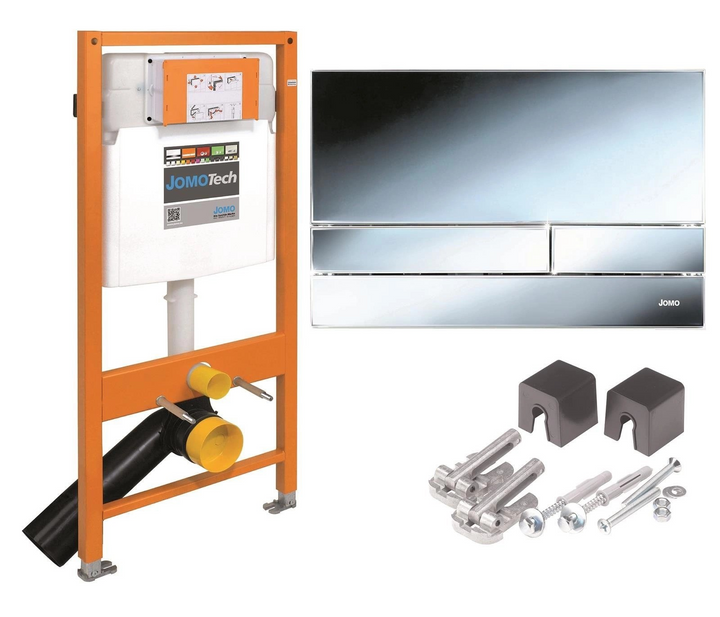 JOMOTECH STELAŻ WC H=1120 + WSPORNIK + PRZYCISK EXCLUSIVE 2.0 CHROM POŁYSK 103-000000010