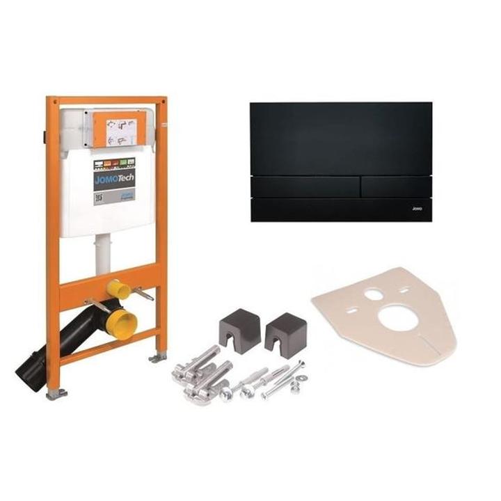 JOMOTECH STELAŻ WC H=1120 + WSPORNIK + PRZYCISK EXCLUSIVE 2.0 CZARNY MAT + USZCZELKA 174-91102600-00