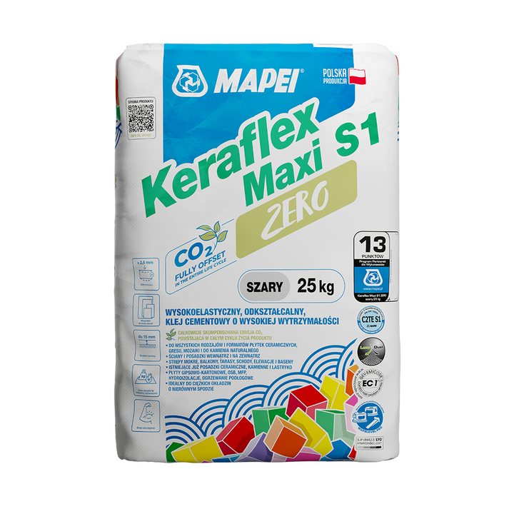 KLEJ KERAFLEX MAXI S1 ZERO SZARY 25KG. MAPEI