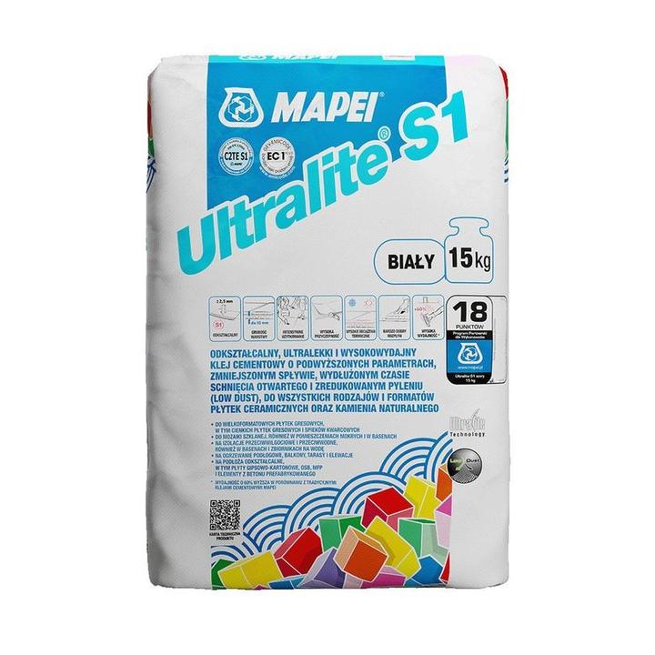 KLEJ ULTRALITE S1 BIAŁY 15KG. MAPEI