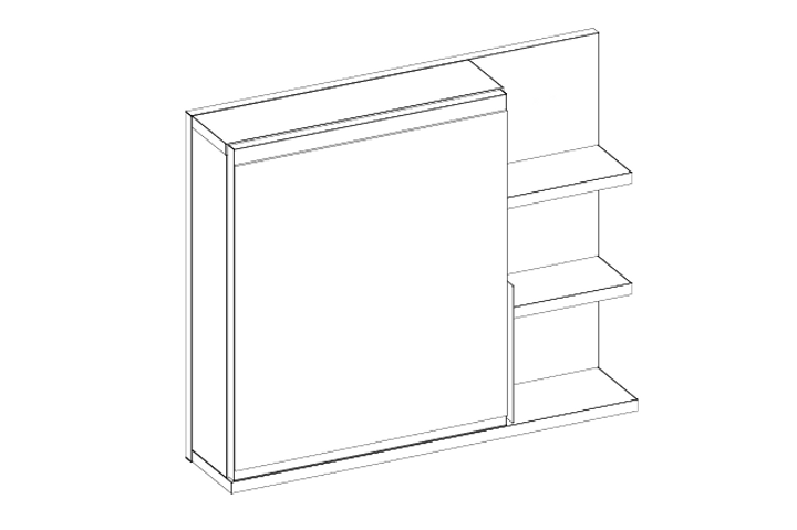SZAFKA LUSTRZANA EASY 3P 50X600X16MM PÓŁKI-BIAŁE DSM