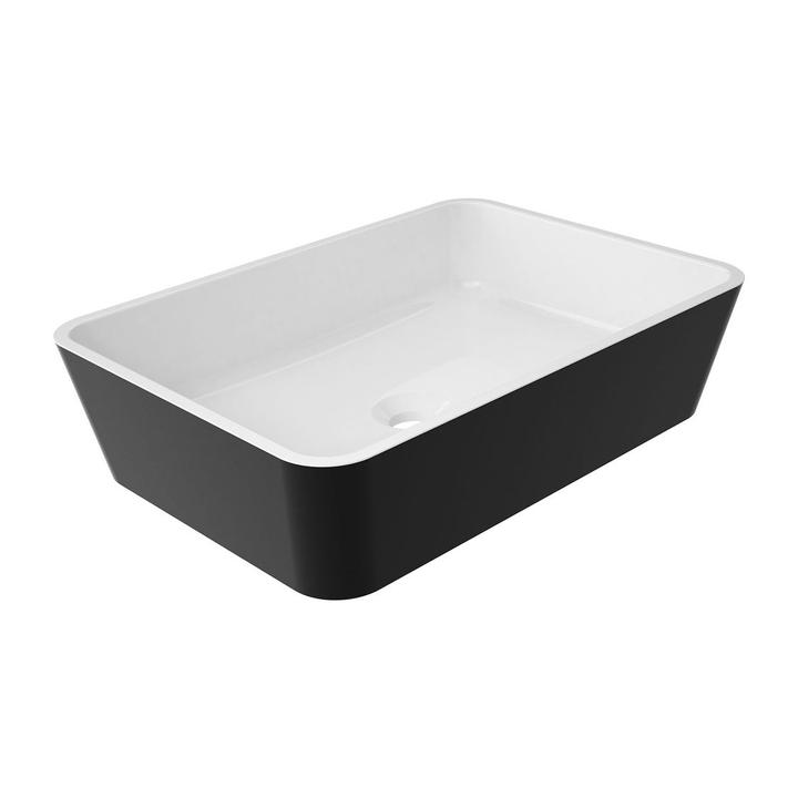 PARMA UMYWALKA NABLATOWA MARBLE+, 50X35CM, BIAŁY/CZARNY POŁYSK      PARMAUNBCP