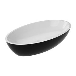 SIENA UMYWALKA NABLATOWA MARBLE+, 60X35CM, BIAŁY/CZARNY POŁYSK      SIENALUNBCP