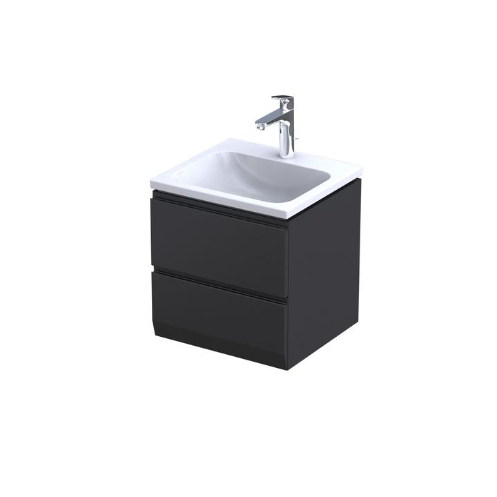 BRYLANT UNI - SZAFKA PODUMYWALKOWA 50 CM DWIE SZUFLADY KOLOR: CZARNY MAT  UNIWERSALNA  OR36-SD2S-50-8-V3