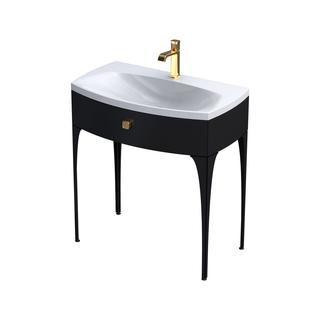 LOUIS SZAFKA PODUMYWALKOWA 82 CM, JEDNA SZUFLADA, CZARNY POŁYSK OR50-SD1S-82-7