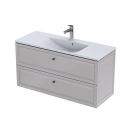 MONTEBIANCO - SZAFKA PODUMYWALKOWA 120CM, DWIE SZUFLADY, KOLOR: PIASKOWY MAT,   OR47-SD2S-120-10