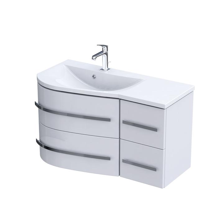 OPAL  - SZAFKA PODUMYWALKOWA 90CM, CZTERY SZUFLADY, KOLOR: BIAŁY POŁYSK, LEWA,  OR30-SD4S-90-1-L