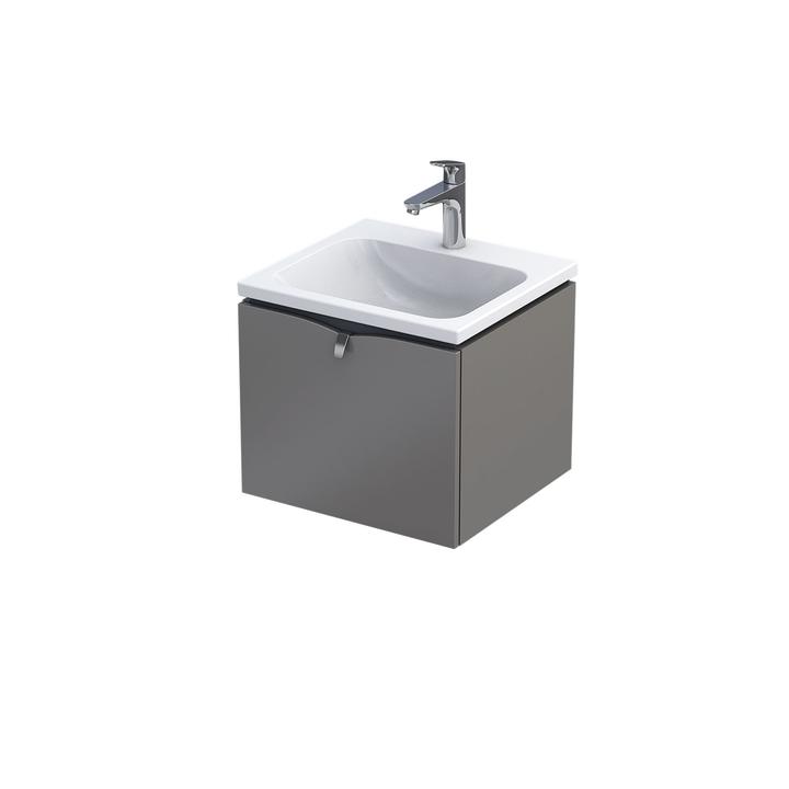 SIENA - SZAFKA PODUMYWALKOWA 50CM, JEDNA SZUFLADA, KOLOR: CIEPŁY SZARY MAT,   OR45-SD1S-50-12