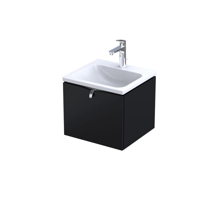 SIENA - SZAFKA PODUMYWALKOWA 50 CM JEDNA SZUFLADA, KOLOR: CZARNY MAT,   OR45-SD1S-50-8