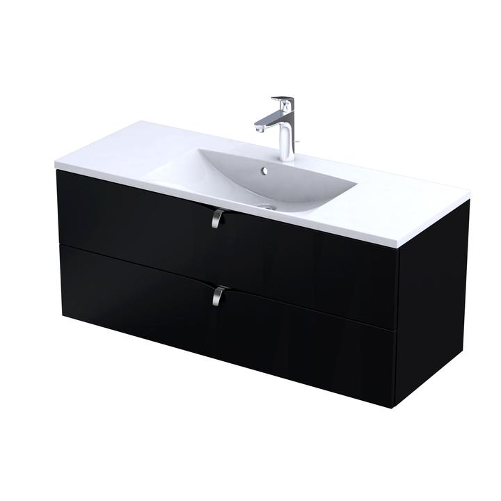 SIENA-SZAFKA PODUMYWALKOWA 120 CM DWIE SZUFLADY, KOLOR: CZARNY MAT  OR45-SD2S-120-8