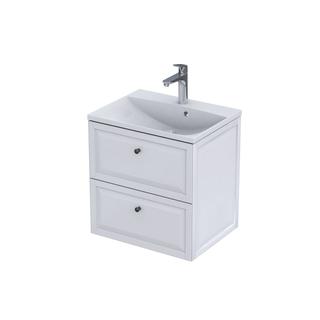 MONTEBIANCO - SZAFKA PODUMYWALKOWA 60CM, DWIE SZUFLADY, KOLOR: BIAŁY MAT,   OR47-SD2S-60-2