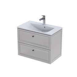 MONTEBIANCO - SZAFKA PODUMYWALKOWA 80CM, DWIE SZUFLADY, KOLOR: PIASKOWY MAT,   OR47-SD2S-80-10