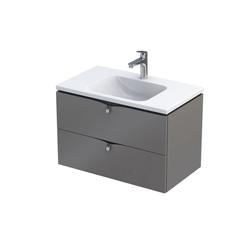 SIENA - SZAFKA PODUMYWALKOWA 80CM, DWIE SZUFLADY, KOLOR: CIEPŁY SZARY MAT,   OR45-SD2S-80-12