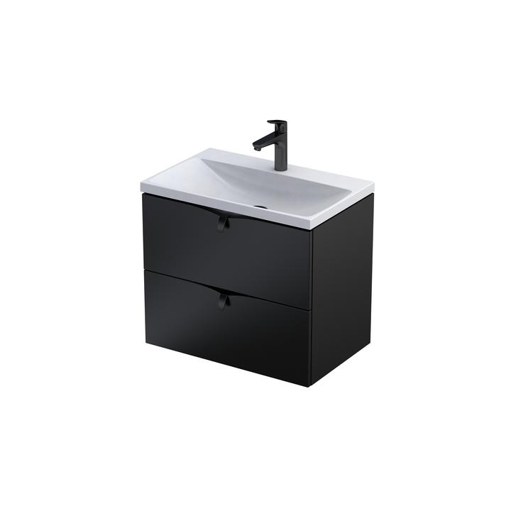 SIENA C- SZAFKA PODUMYWALKOWA 60CM, DWIE SZUFLADY,KOLOR:CZARNY MAT , KOMPAKTOWA OR45C-SD2S-60-8