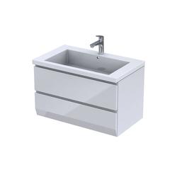 BRYLANT - SZAFKA PODUMYWALKOWA 85CM, DWIE SZUFLADY, KOLOR: BIAŁY POŁYSK, KORPUS BIAŁY  OR36-SD2S-85-1