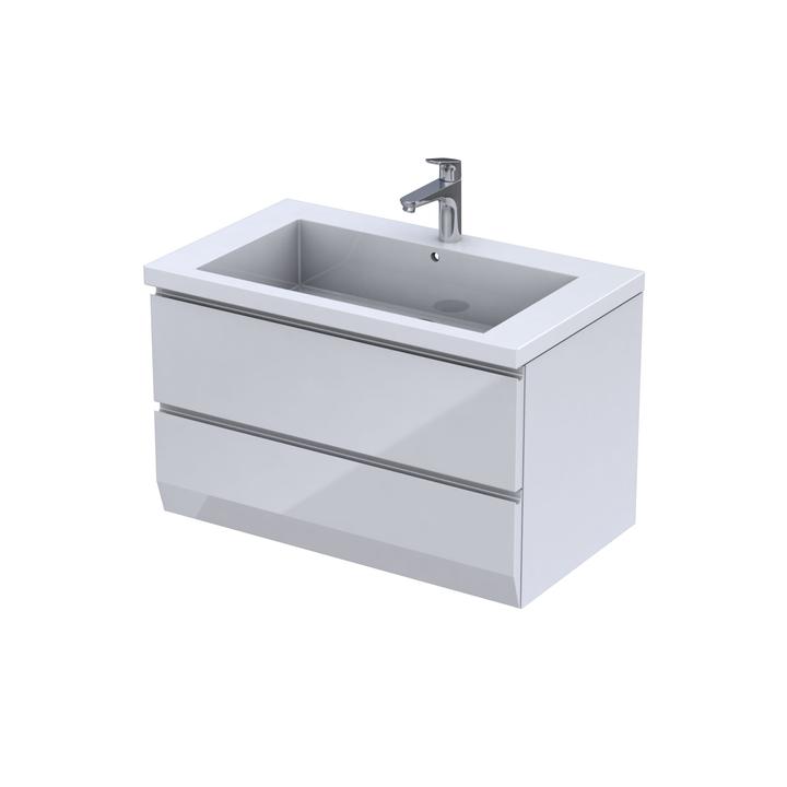 BRYLANT - SZAFKA PODUMYWALKOWA 85CM, DWIE SZUFLADY, KOLOR: BIAŁY POŁYSK, KORPUS BIAŁY  OR36-SD2S-85-1