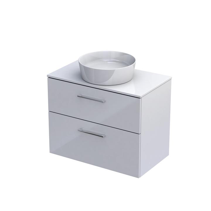 GEO- ZESTAW SZAFKA-BLAT  80CM, DWIE SZUFLADY, KOLOR:BIAŁY POŁYSK  KI01-ZB2S-80-1