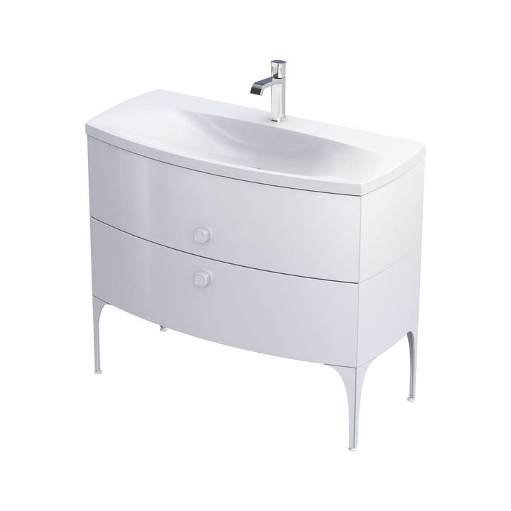 SZAFKA PODUMYWALKOWA LOUIS 102 CM DWIE SZUFLADY BIAŁY POŁYSK OR50-SD2S-102-14