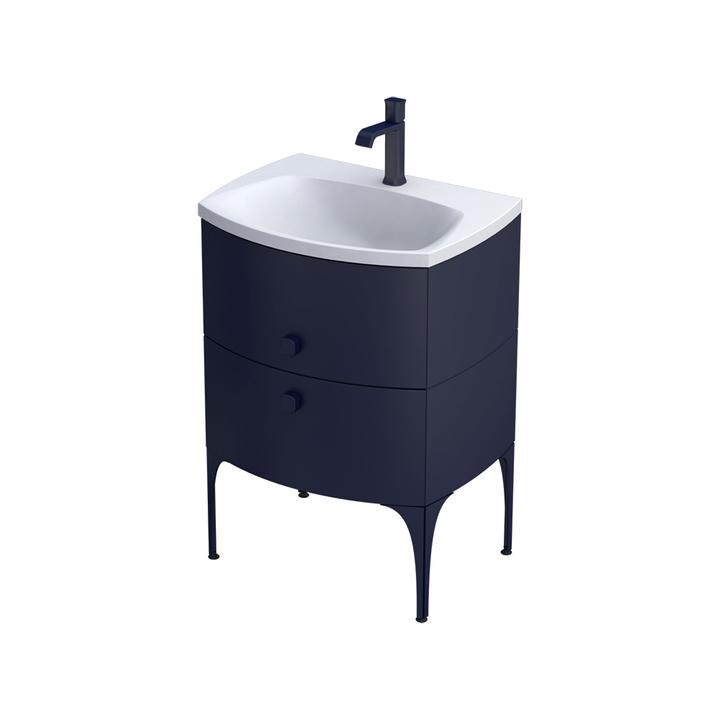 SZAFKA PODUMYWALKOWA LOUIS 62 CM DWIE SZUFLADY GRANATOWY MAT OR50-SD2S-62-14