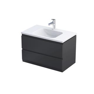 BRYLANT UNI - SZAFKA PODUMYWALKOWA 80 CM DWIE SZUFLADY KOLOR: CZARNY MAT  UNIWERSALNA  OR36-SD2S-80-8-V3