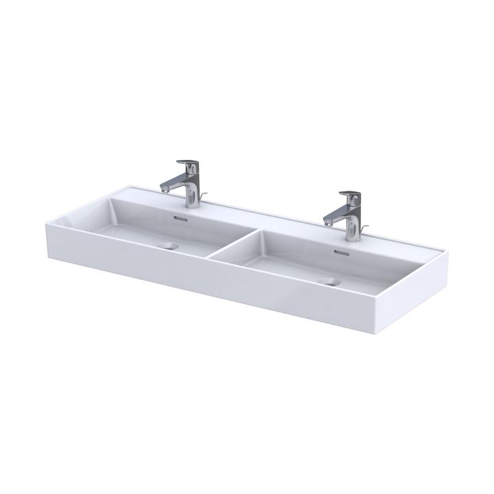 UMYWALKA MEBLOWA 120 CM, CERAMICZNA BOLD, KOLOR: BIAŁY (CERAMIKA), PODWÓJNA  UME-BD-120-91-D