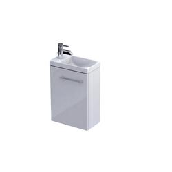 GEO - ZESTAW SZAFKA-UMYWALKA  40 CM., JEDNE DRZWI KOLOR: BIAŁY POŁYSK, UMYWALKA CERAMICZNA KI01-ZD1D-40-1