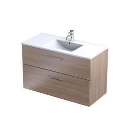 GEO- ZESTAW SZAFKA-UMYWALKA 100 CM., DWIE SZUFLADY KOLOR: DĄB URBAN JASNY, UMYWALKA CERAMICZNA KI01-ZD2S-100-81