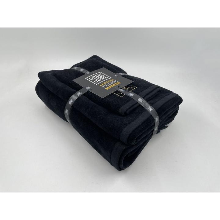 SOME KOMPLET RĘCZNIKÓW PREMIUM BLACK 30x50cm+50X100cm+70X140cm 800gsm BTW0480BA-3