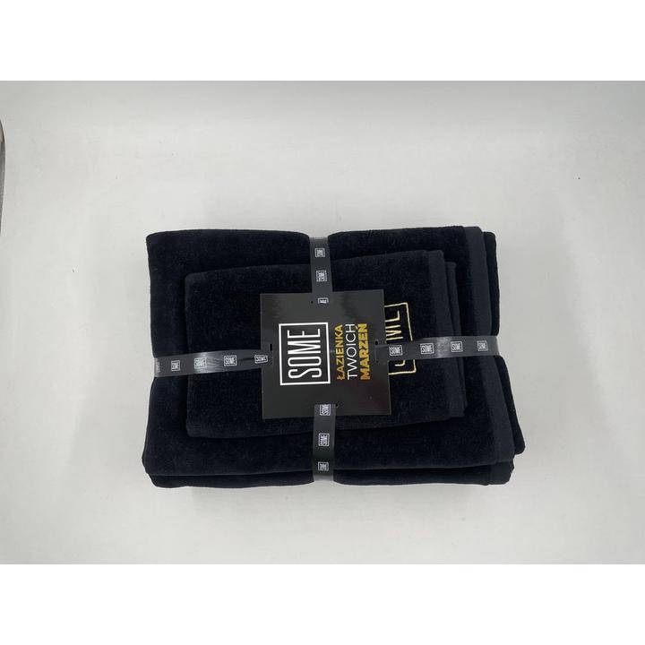 SOME KOMPLET RĘCZNIKÓW PREMIUM BLACK 30x50cm+50X100cm+70X140cm 800gsm BTW0480BA-3