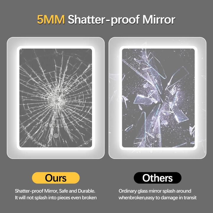 SOME LAGO LUSTRO ŁAZIENKOWE PROSTOKĄTNE 80X60 OŚWIETLENIE LED, MATA GRZEWCZA CTL301-80-60