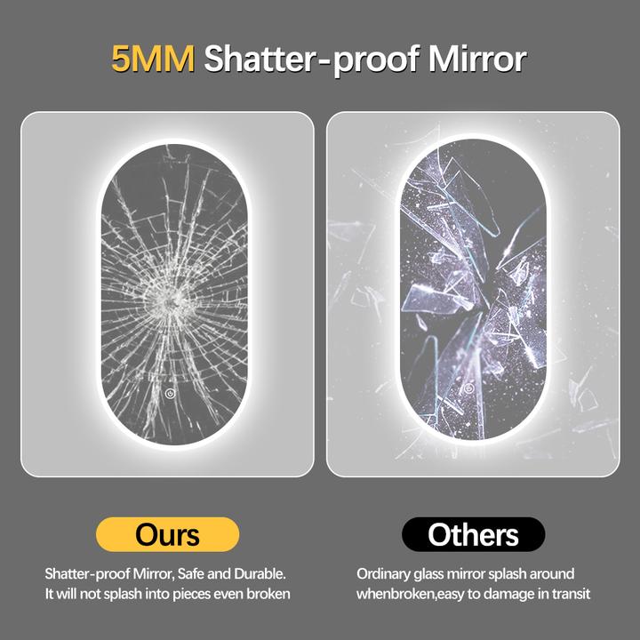 SOME FIUME LUSTRO ŁAZIENKOWE OWALNE 60X120 OŚWIETLENIE LED, MATA GRZEWCZA CTL407-60-120