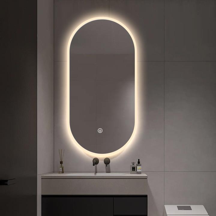 SOME FIUME LUSTRO ŁAZIENKOWE OWALNE 60X120 OŚWIETLENIE LED, MATA GRZEWCZA CTL407-60-120