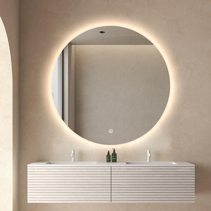 SOME SOLE LUSTRO ŁAZIENKOWE OKRĄGŁE 100 OŚWIETLENIE LED, MATA GRZEWCZA, RAMA AKRYLOWA CTL503-100